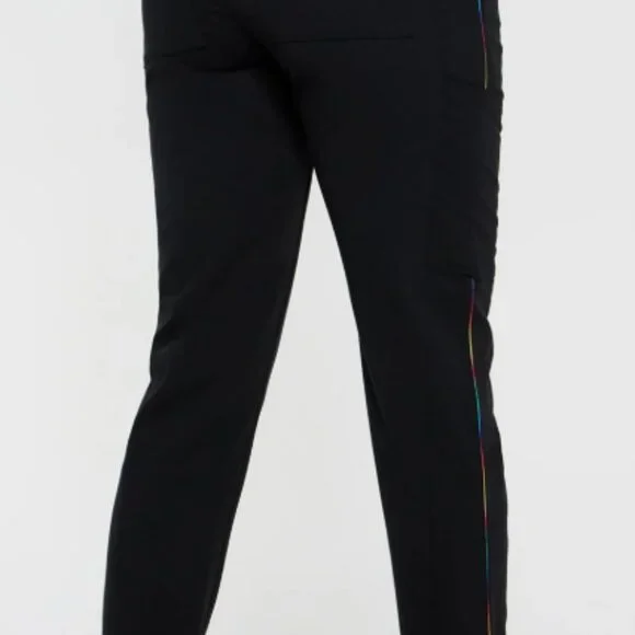 NEW Fabletics On Call Scrub Reflective Jogger RARE Black Rainbow M Short Petite - Picture 8 of 8